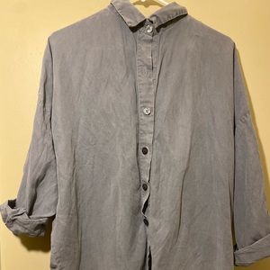 Zara blue blouse boxy oversized